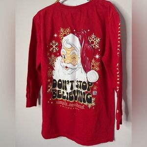 Simply Southern Kids Red Santa Long Sleeve Tee